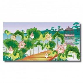 Tranh dán tường Cảnh Đầm Sen